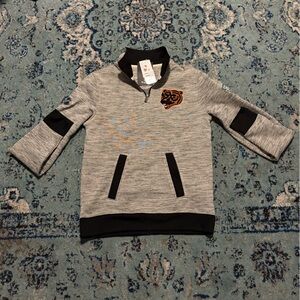 Fanatics Gray Heather Pullover with Black Trim and Team Patch